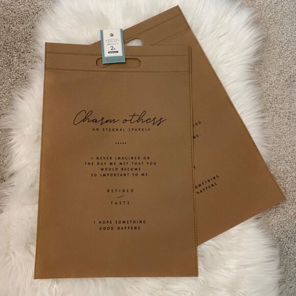 Non Woven Gift Bag/Wrapping Series with Handle. Brown/Black. 2 PCS - Picture 2 of 7